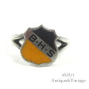 カナダ製 BIRKS社 1930-50年代 ヴィンテージ BHS 盾 シールド型 スターリングシルバー製 クラスリング カレッジリング 指輪【12号】【N-23...