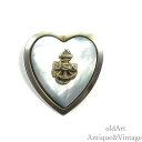 USA製 1940年代 WW2 ヴィンテージ USN 碇 Sweet heart マザーオブパール スターリング シルバー 銀製 ミリタリー ハート型 ブローチ...