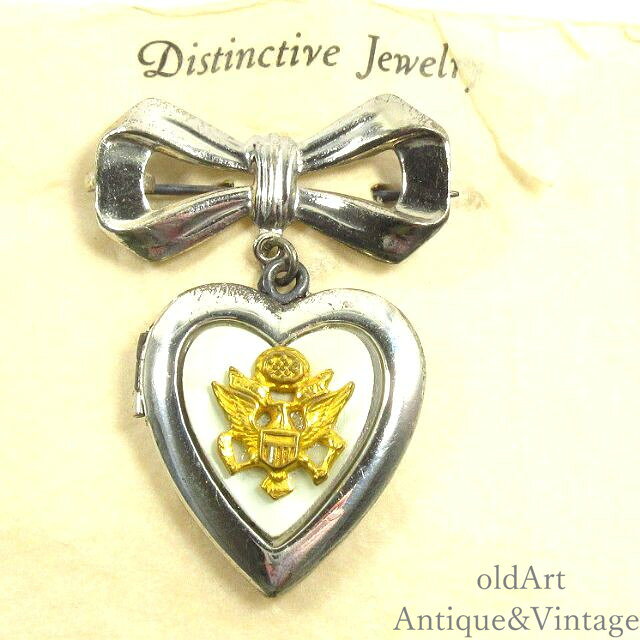 台紙付き USA製 1940年代 WW2 ヴィンテージ US.ARMY Sweet heart マザーオブパール...