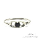 MEXICO製 メキシコ ヴィンテージ Onyx オニキス STERLING シルバー 925 銀製 ブレスレット バングル【16.5cm】【N-26112】【...