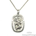 USA製 ヴィンテージ キリスト 聖クリストファー St.Christopher スターリング シルバー製 メダイ チャーム ペンダント ネックレス【N-254...