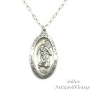 USA製 ヴィンテージ キリスト 聖クリストファー St.Christopher スターリング シルバー製 メダイ チャーム ペンダント ネックレス【N-254...