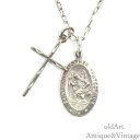 ITALY イタリア製 ヴィンテージ キリスト 聖クリストファー St.Christopher スターリング シルバー製 メダイ 十字架 クロス チャーム ペン...