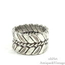 USA アメリカン ヴィンテージ フラットバンド 銀細工 彫刻 スターリング シルバー 製 リング 指輪【11号】【N-25673】【中古】【送料無料】