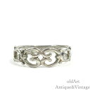 USA アメリカン ヴィンテージ 曲線 透かし細工 スターリング シルバー製 リング 指輪【16.5号】【N-25702】【中古】【送料無料】