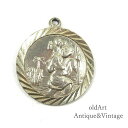 英国 イギリス 製 ヴィンテージ キリスト St.Christopher 聖クリストファー 彫刻 スターリング シルバー製 メダイ ペンダント ネックレス トッ...