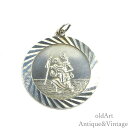 英国 イギリス 製 ヴィンテージ キリスト St.Christopher 聖クリストファー 彫刻 スターリング シルバー製 メダイ ペンダント ネックレス トッ...