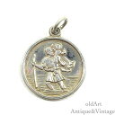 英国 イギリス 製 ヴィンテージ キリスト St.Christopher 聖クリストファー 彫刻 スターリング シルバー製 メダイ ペンダント ネックレス トッ...