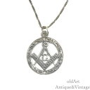 英国 イギリス 製 1900-1920年代 アンティーク フリーメイソン 透かし 銀細工 SILVER シルバー 製 フォブ ペンダント ネックレス ブレスレッ...