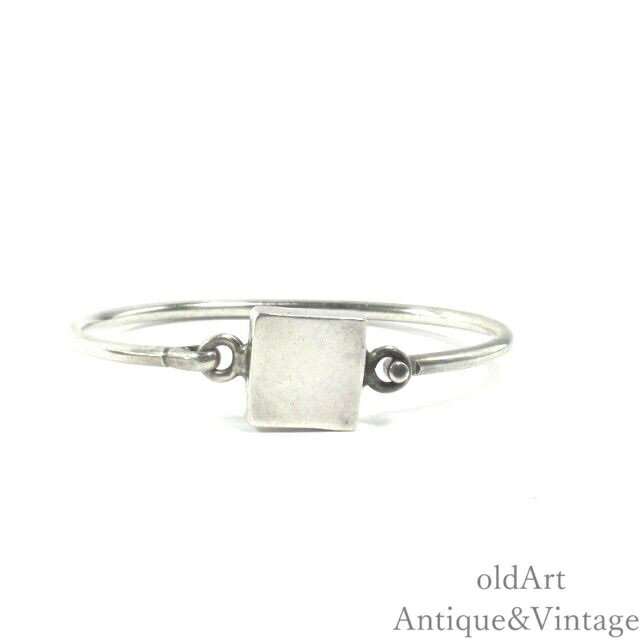 MEXICO メキシコ製 ヴィンテージ スクエア モダン スターリング シルバー 銀製 メキシカン ブレスレット バングル【17cm】【N-26729】【中古】...