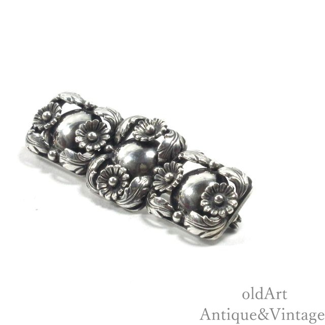 北欧 デンマーク製 ヴィンテージ N.E.From 1950-60年代 STERLING 花 フローラル シ...