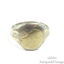 英国 イギリス製 JHW工房 ヴィンテージ エングレービング 彫刻 印台 シグネットリング スターリング 9CT ON SILVER リング 指輪【14号】【N...