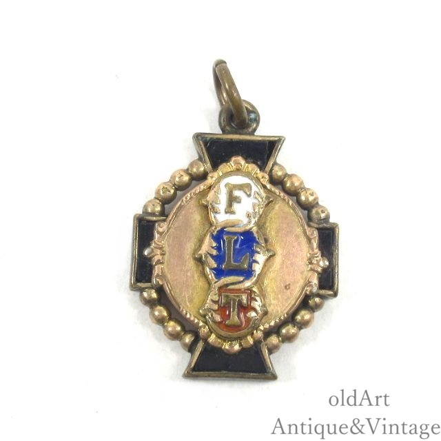 USA製 アンティーク 1890-1910年代 Odd fellows オッドフェローズ FLT 七宝焼き フ...