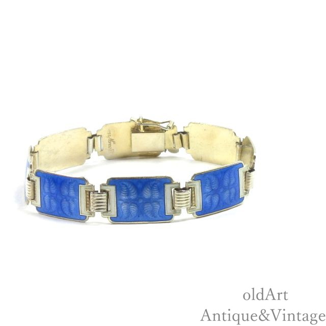 1930-40年代 北欧 ノルウェー Aksel Holmsen アクセル ホルムセン ギロッシュ エナメル ヴィンテージ ブレスレット