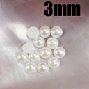 穴なしパール半円 3mm 約300個 手芸用品