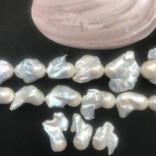 淡水パール　ホワイト　蝶々パール　大粒　10-20mm　穴0.8mm　1個　真珠ケシクレオ　おしゃれ物作り　アクセサリーパーツ　手作りネックレストプ　手芸用品