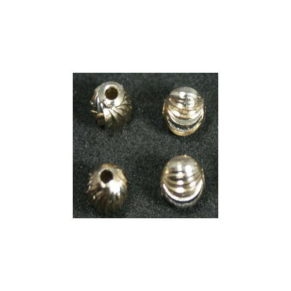 メタルビーズ　デザイン　14KGP/Gラウンド　7mm　10個　アクセサリーパーツ　手芸用品　プレスレット　..