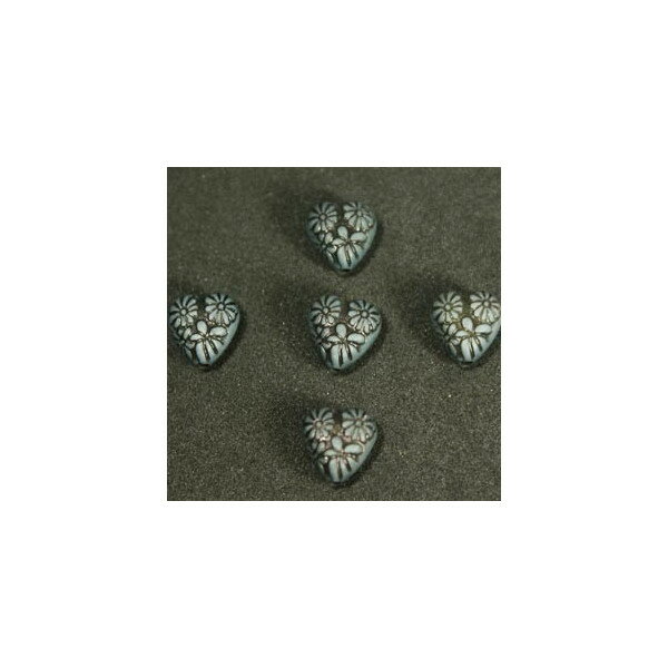 アクリルビーズ　ハート　12mm　ネイビー　手芸用品　アクセサリーパーツ