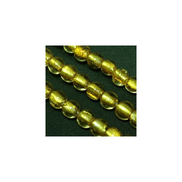 べネチアンビーズ　 丸玉　 8mm 11 銀箔入 ゴールド　アクセサリーパーツ　手芸用品