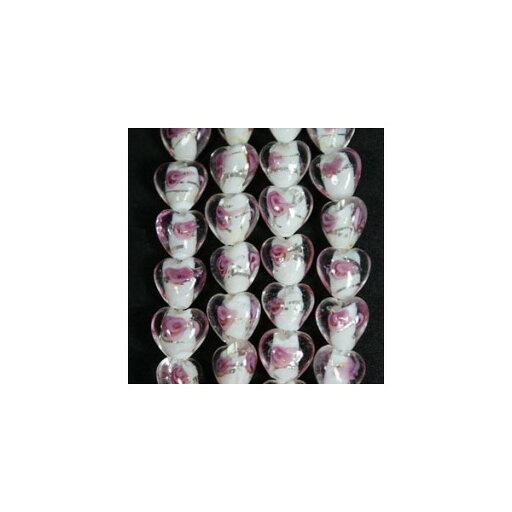 べネチアンビーズ ハート ミニ薔薇 白 12mm アクセサリーパーツ 手芸用品 べネチアンビーズ ハート ミニ薔薇 白 12mm アクセサリーパーツ 手芸用品