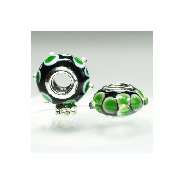 トンボ玉 　グリーン小玉　8x14mm　1個　アクセサリーパーツ　手芸用品　和物