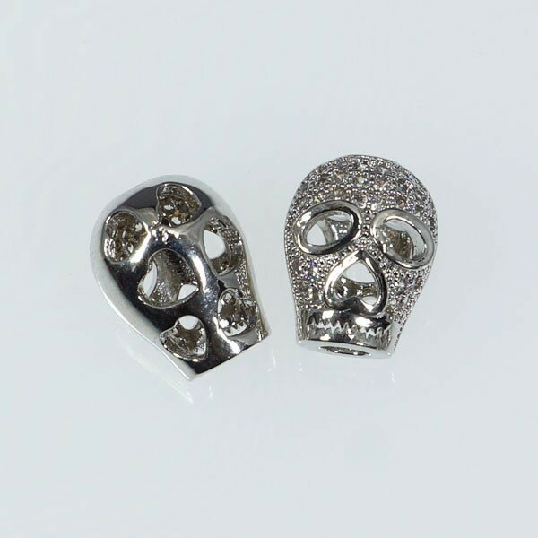 メタルパーツ　C.Z　トップ　ロジウム8x11mm　1個　穴2mm　手芸用品