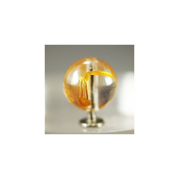 彫刻珠 水晶 てんびん座 金彩 10mm