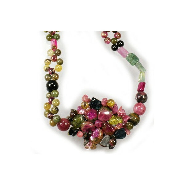 天然石手作りネックレス トルマリン フラワーアレンジメント ネックレス パワーストーン 御守り石 誕生石 誕生石 母の日 プレゼント 一点物