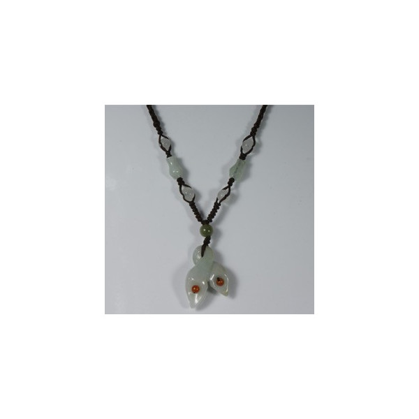 翡翠 蘭の花 天然石手作りネックレス アクセサリー お守り石 パワーストーン 誕生石 母の日 プレゼント