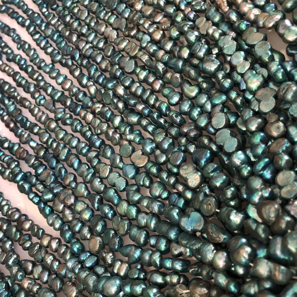 淡水パール セルリアンブルー色 フラット 二子バロック大粒 約14x10x6mm1本20cm約14個 新入荷 アクセサリーパーツ手芸品 ネックレス ピアス イヤリン 淡水真珠(ケシ)