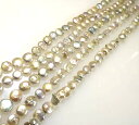 淡水パール バロック コイン型 ホワイトピンク色 約13〜15mmx5〜7mm 1連38cm24個 新入荷 アクセサリーパーツ 手芸品 ネックレス イヤリング