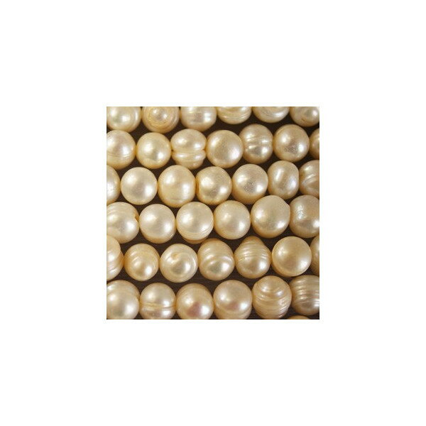 淡水パール　線パール　丸バロック　ホワイト　8mm　アクセサリーパーツ　手芸用品　手作りネックレス