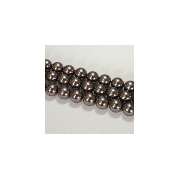 Shell Beads - シェルパール　濃色ブラウン　ラウンド　8mm　1本　アクセサリーパーツ　手芸用品　プレスレット　ネックレス