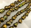 淡水パール 二子バロック ダークゴールド色 (約)16x9x6mm大粒 新入荷 アクセサリーパーツ 手芸品 ネックレス ピアス イヤリン