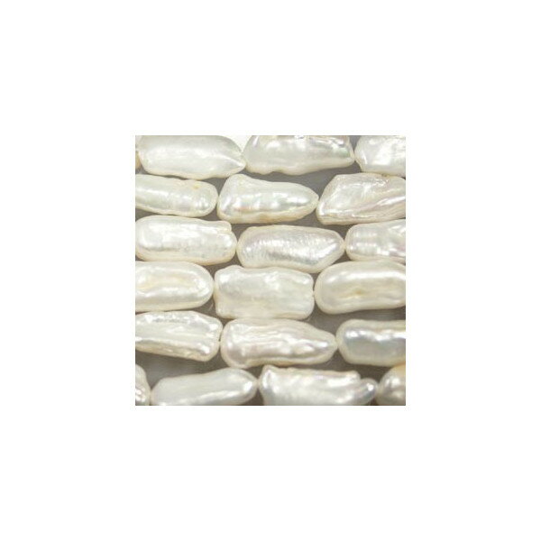 淡水パール　琵琶種　ホワイト大粒　18x18-20mm1本　約20個　新入荷　アクセサリーパーツ手芸用品　手..