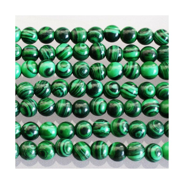 天然石　 マラカイトグリーン　 6mm　1本　パワーストーン　アクセサリーパーツ　手芸品　プレスレット　ネックレス