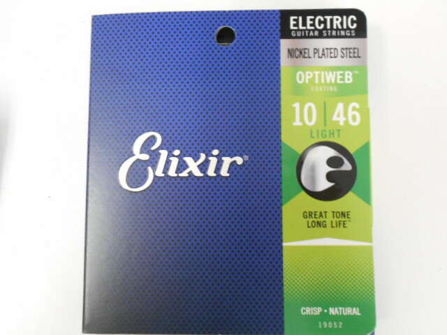 Elixir（エリクサー）　エレキギター弦　「OPTIWEB」（オプティウェブ）　LIGHTゲージ（.010/.046) 19052　ライトゲージ