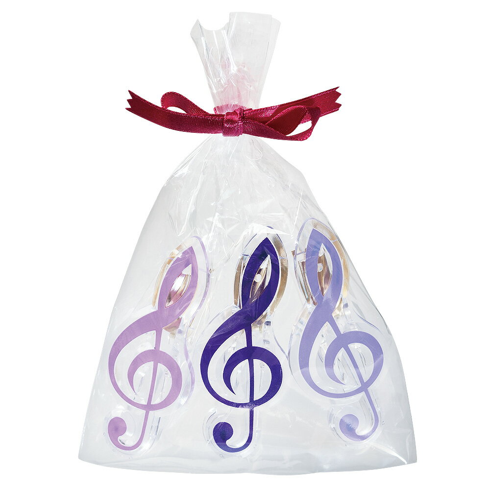 【普通郵便 260円】 NAKANO ナカノ / ト音記号クリップ ギフトセット / バイオレットグラデーション CL65VRG(※リボンの色は写真と異なる場合...