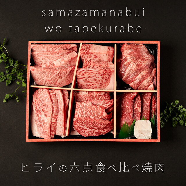 【母の日 遅れてごめんね】ヒライの6点食べ比べ焼肉 600g 3〜4人前 冷凍 【送料無料 北海道・沖縄へは+500円】お中元 お歳暮 熟成肉 黒毛和牛 ギフト 高級肉 ギフト 内祝 誕生日 焼肉 霜降り …