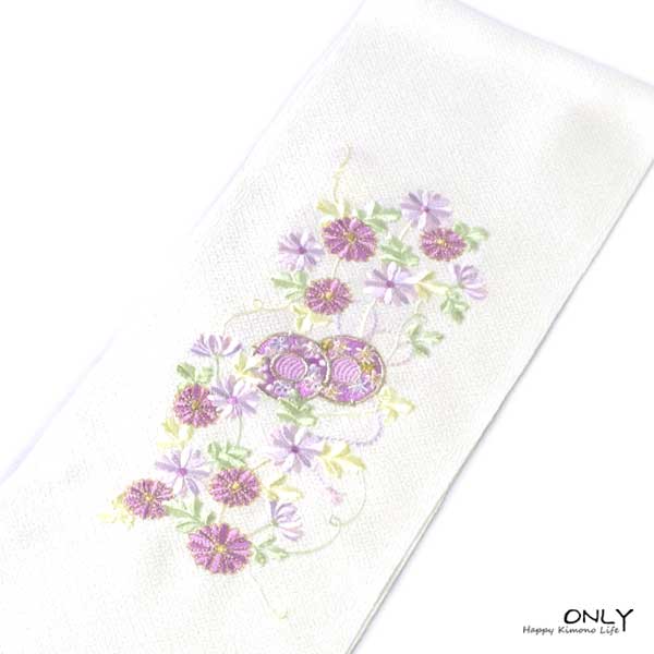 刺繍 半衿 振袖用 ポリエステル 友禅調 訪問着 色無地 振袖 成人式 結婚式 卒業式 日本製