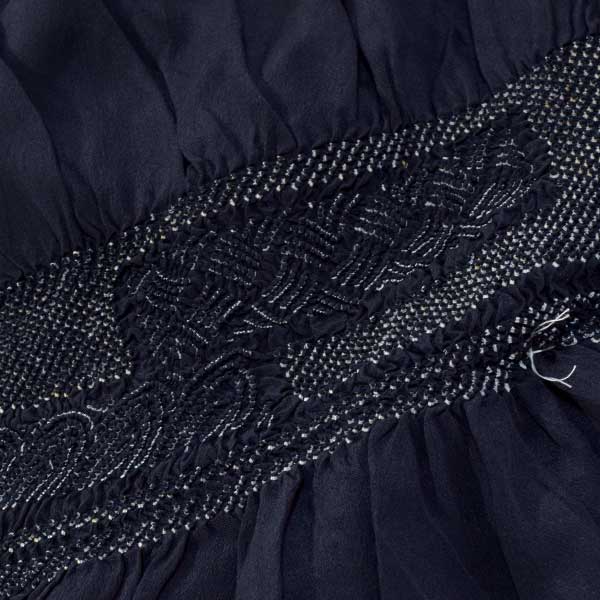 兵児帯 絞り デシン織 男物 メンズ 正絹 紳士用 お正月 浴衣 紺色