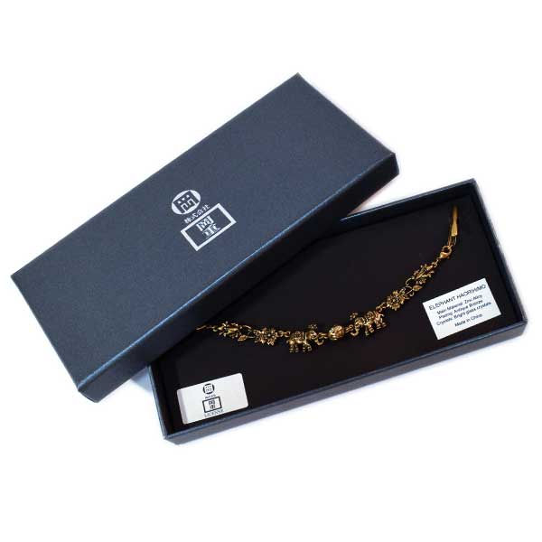 岡重 ブランド高級 羽織紐 マグネット 象 クリップ付き 新品 ゴールド