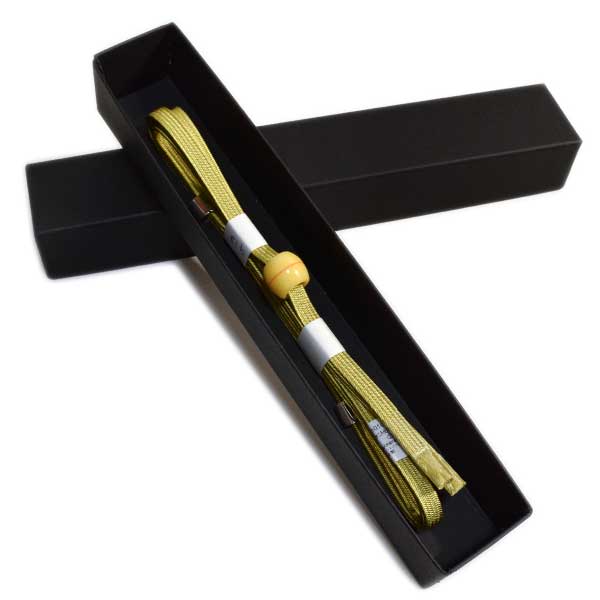 三分紐 帯締め トンボ玉付き 新品 柳茶色