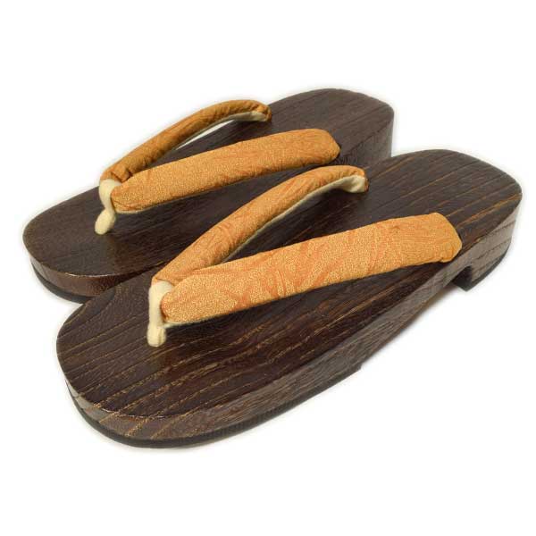 下駄 桐 無地 LLサイズ 26cm 柄鼻緒 浴衣 茶台 女性 レディース 大人 焼桐 マリーゴールド