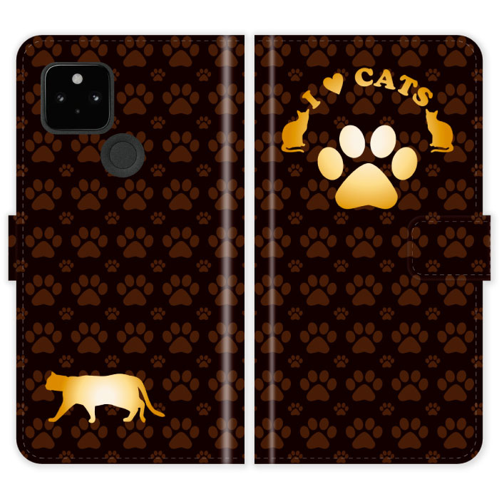 Rakuten - Google Pixel 10 Pro XL 9 9a 8 8a 7 7a pro 6a 6 5a (5G) 5 4a (5G) 4a 4 3 3a 手帳型 ケース カバー 猫 肉球 猫柄 I LOVE CATS かわいい ピクセル スマートフォンケース 携帯