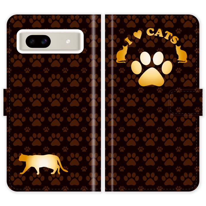 Rakuten - Google Pixel 8a 手帳型 Pixel8a ケース カバー 猫 肉球 猫柄 I LOVE CATS かわいい グーグル ピクセル8a スマートフォンケース 携帯