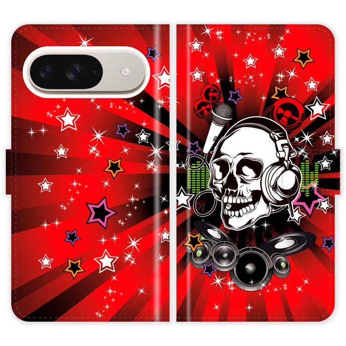Rakuten - Google Pixel 9 Pro Google Pixel 9 Pixel9Pro Pixel9 手帳型 ケース カバー スカル DJ ガイコツ ドクロ かっこいい グーグル ピクセル9Pro ピクセル9 スマートフォンケース 携帯