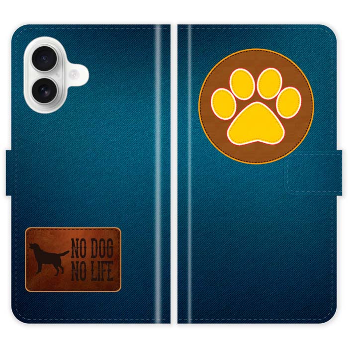 Rakuten - iPhone16 手帳型 iPhone 16 ケース カバー 犬 肉球 ワッペン風 デニム かわいい スマホケース スマホカバー アイフォン アイフォーン iphoneケース アイホン アイホーン 携帯