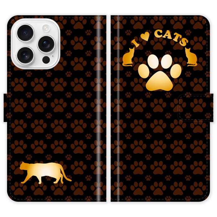 Rakuten - iPhone16 Pro Max 手帳型 iPhone 16 Pro Max ケース カバー 猫 肉球 猫柄 I LOVE CATS かわいい スマホケース スマホカバー アイフォン アイフォーン iphoneケース アイホン アイホーン 携帯