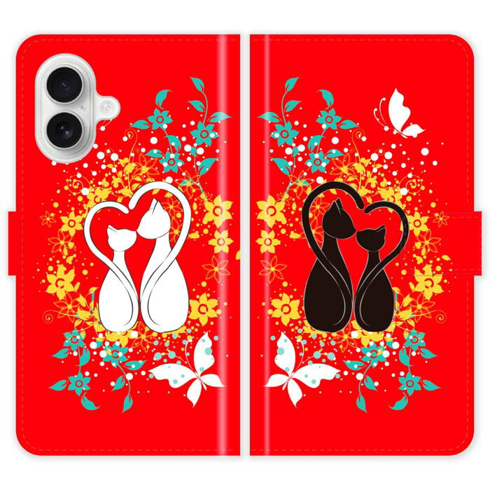 Rakuten - iPhone17 手帳型 iPhone 17 ケース カバー 猫 しっぽでハート 猫柄 かわいい スマホケース スマホカバー アイフォン アイフォーン iphoneケース アイホン アイホーン 携帯